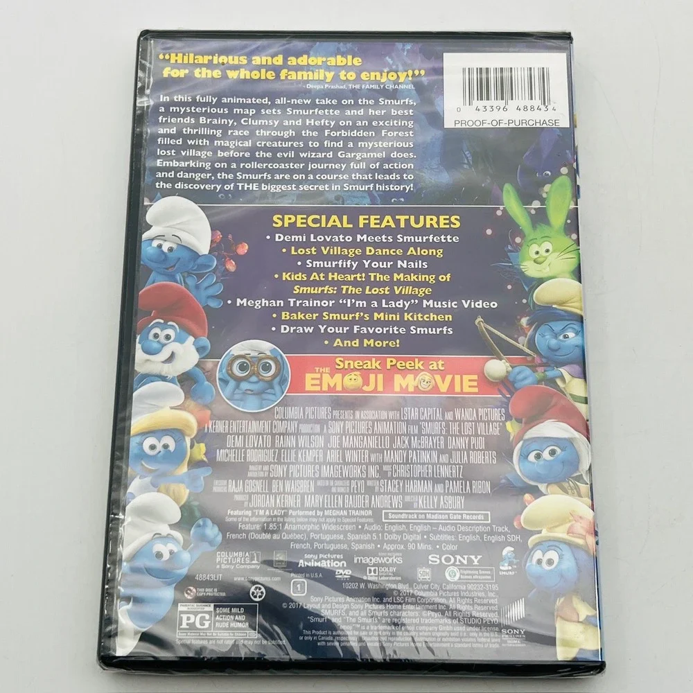 Smurfs The Lost Village DVD‎ 2017 Sony Pictures Animation New Factory Sealed